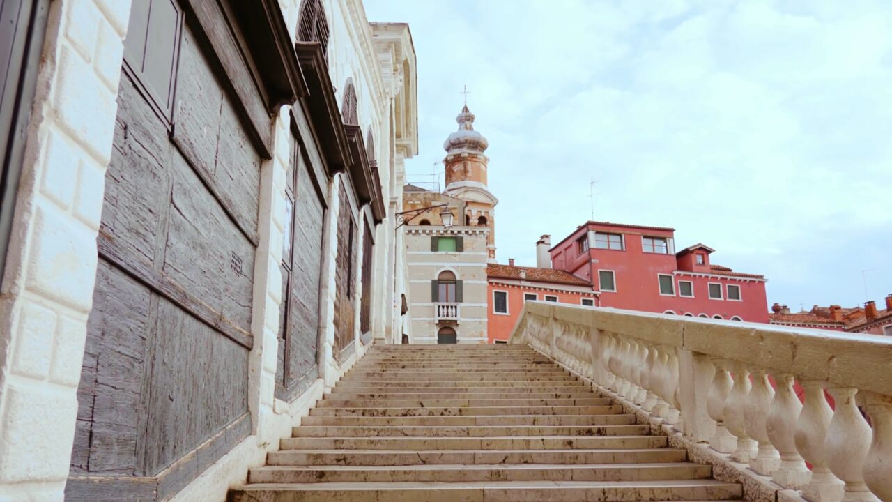 Steps on the Rialto Bridge in Venice