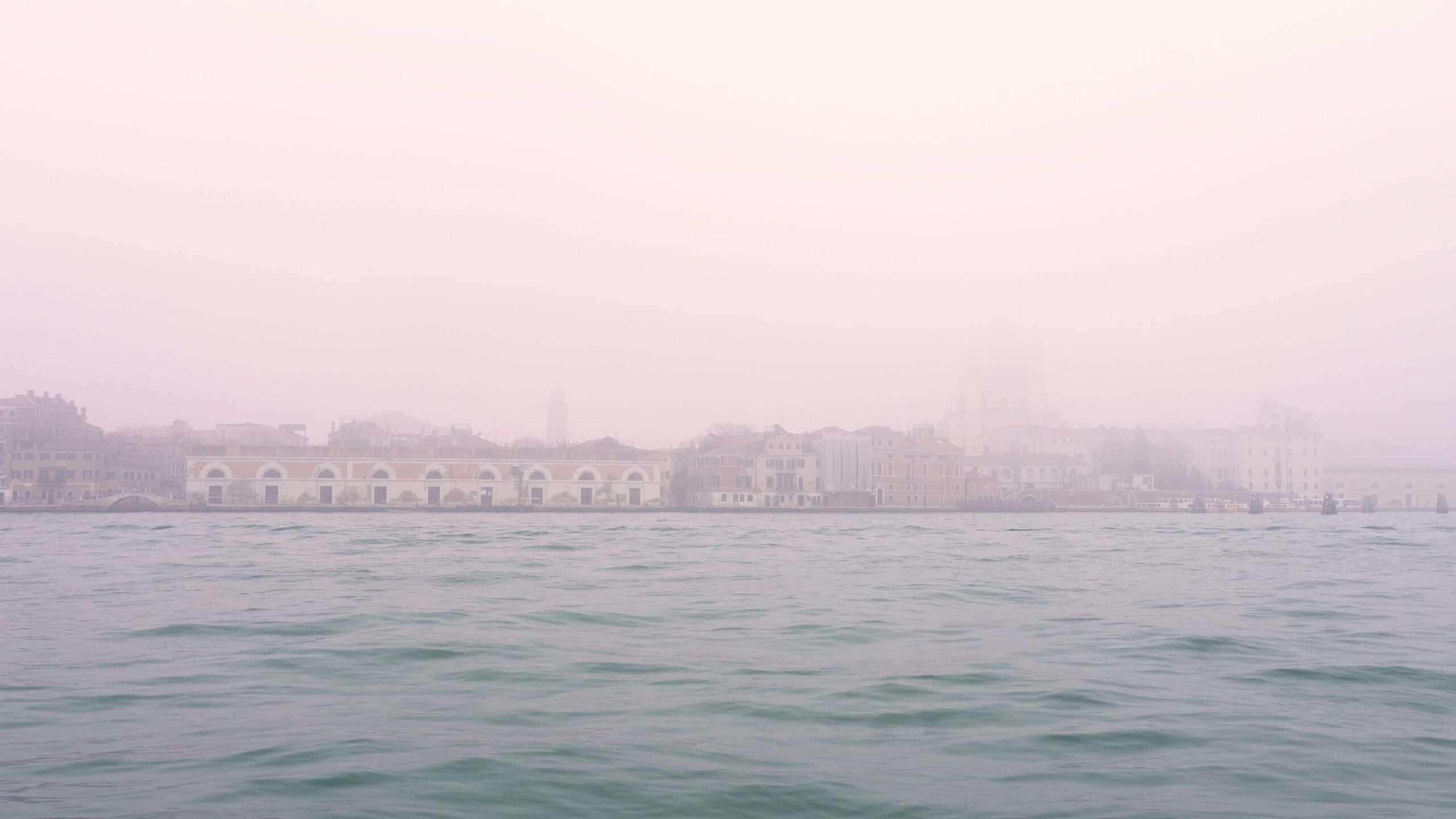 Venetian canal in the fog