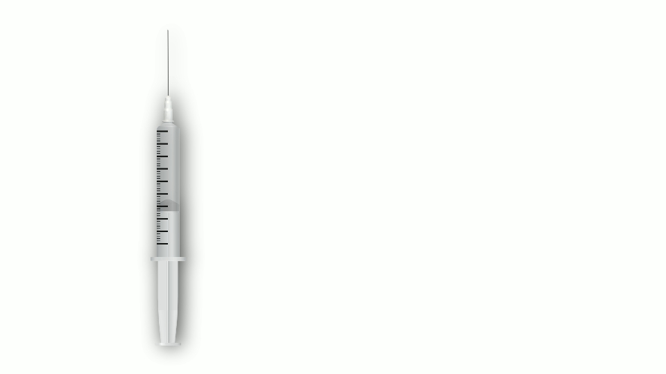 Medical syringe on white background