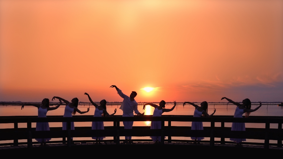 Dancers at sunset