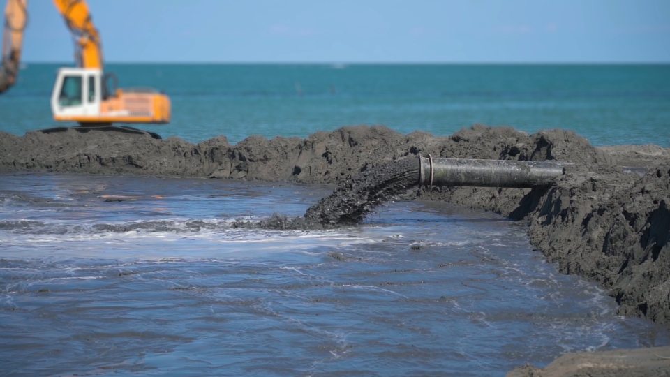 Work in progress for beach nourishment