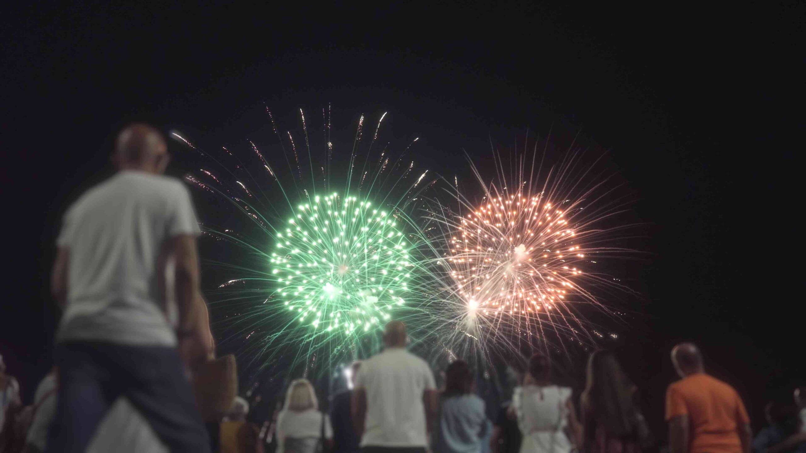 People watch fireworks