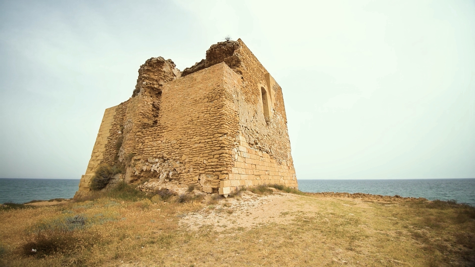 Ancient building almost destroyed by the sea