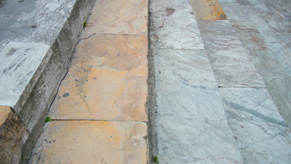 Ancient steps in marble and stone