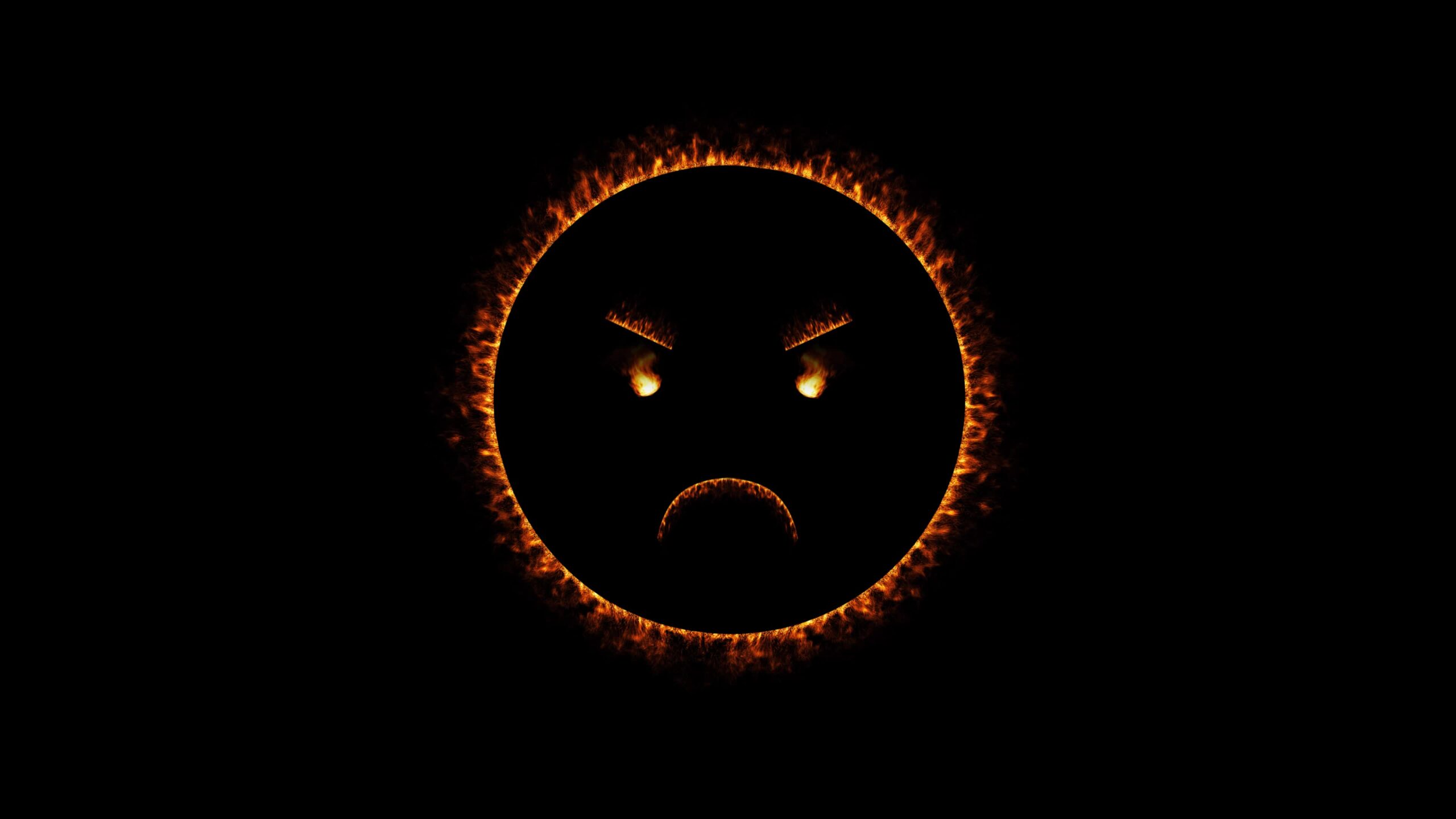 Fire angry emoticon