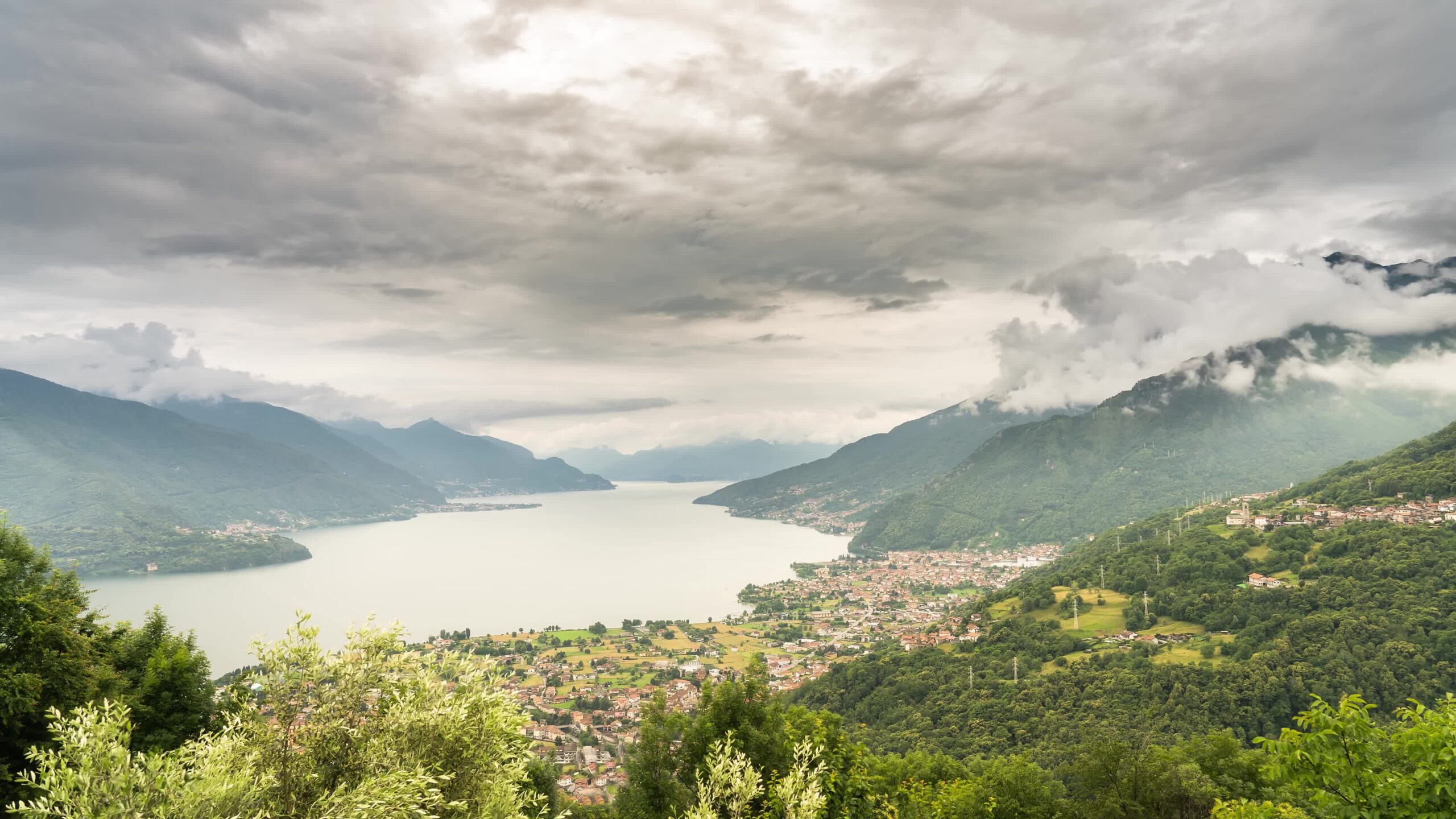 Lake Como in cloudy weather