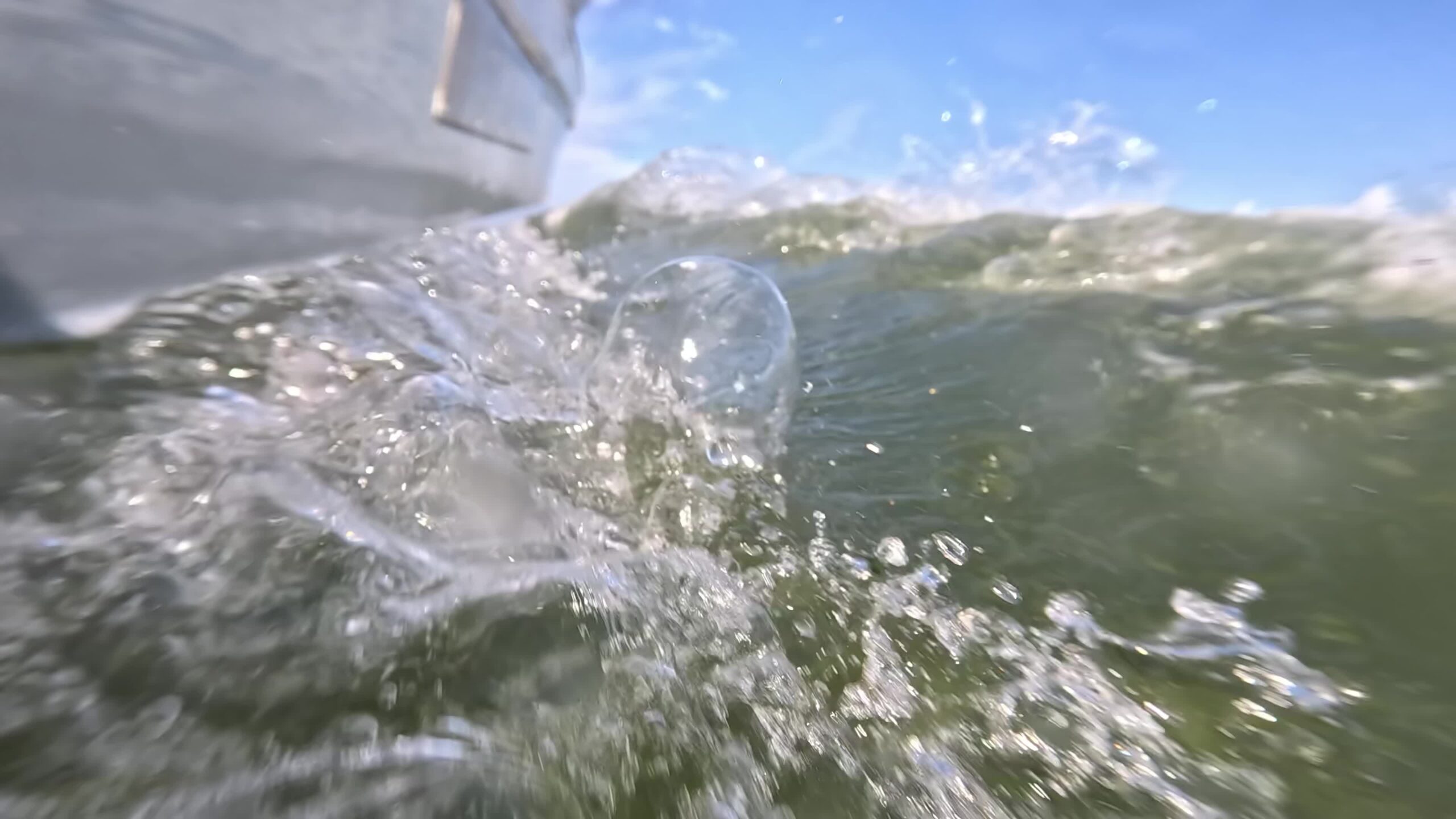 Water moves with the boat