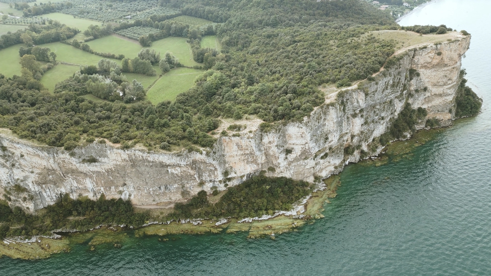 High rocks above lake