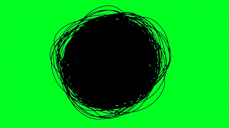 Transition from green with black circle or dot appearing in stop motion