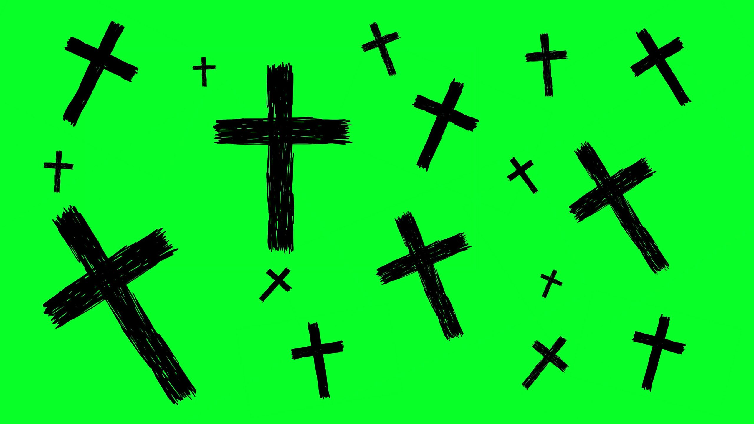 Cross symbols on chroma key
