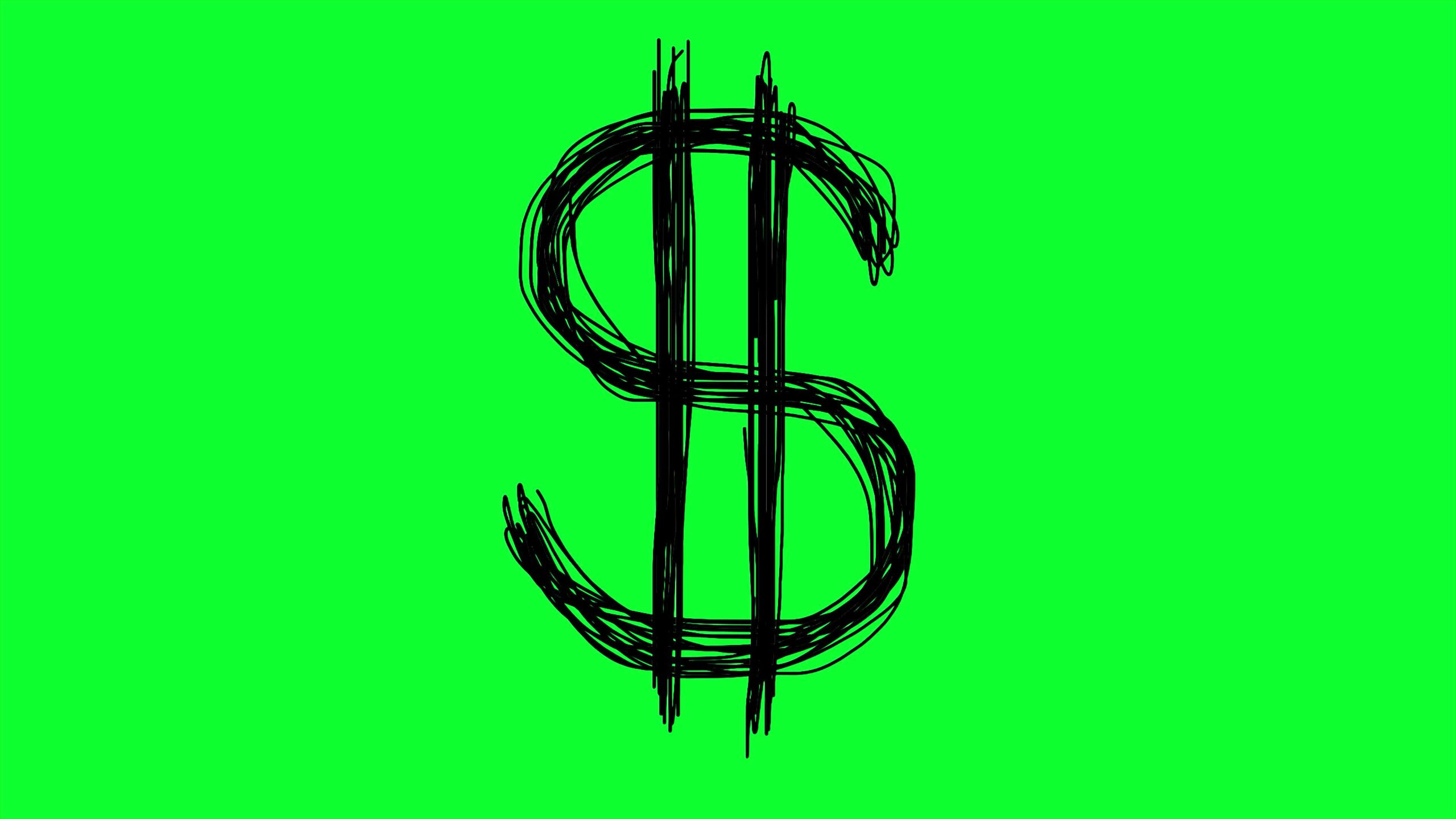 Hand drawn dollar sign in stop motion