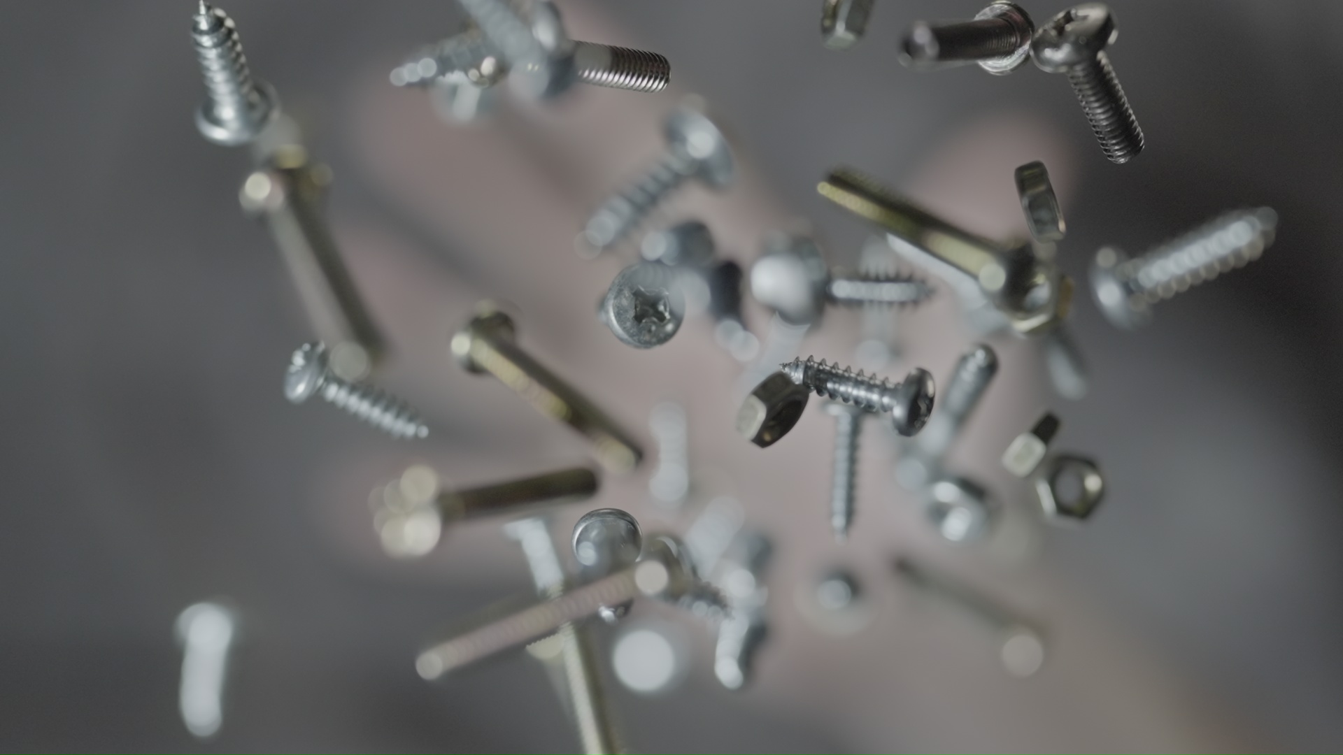 Screws and bolts in macro