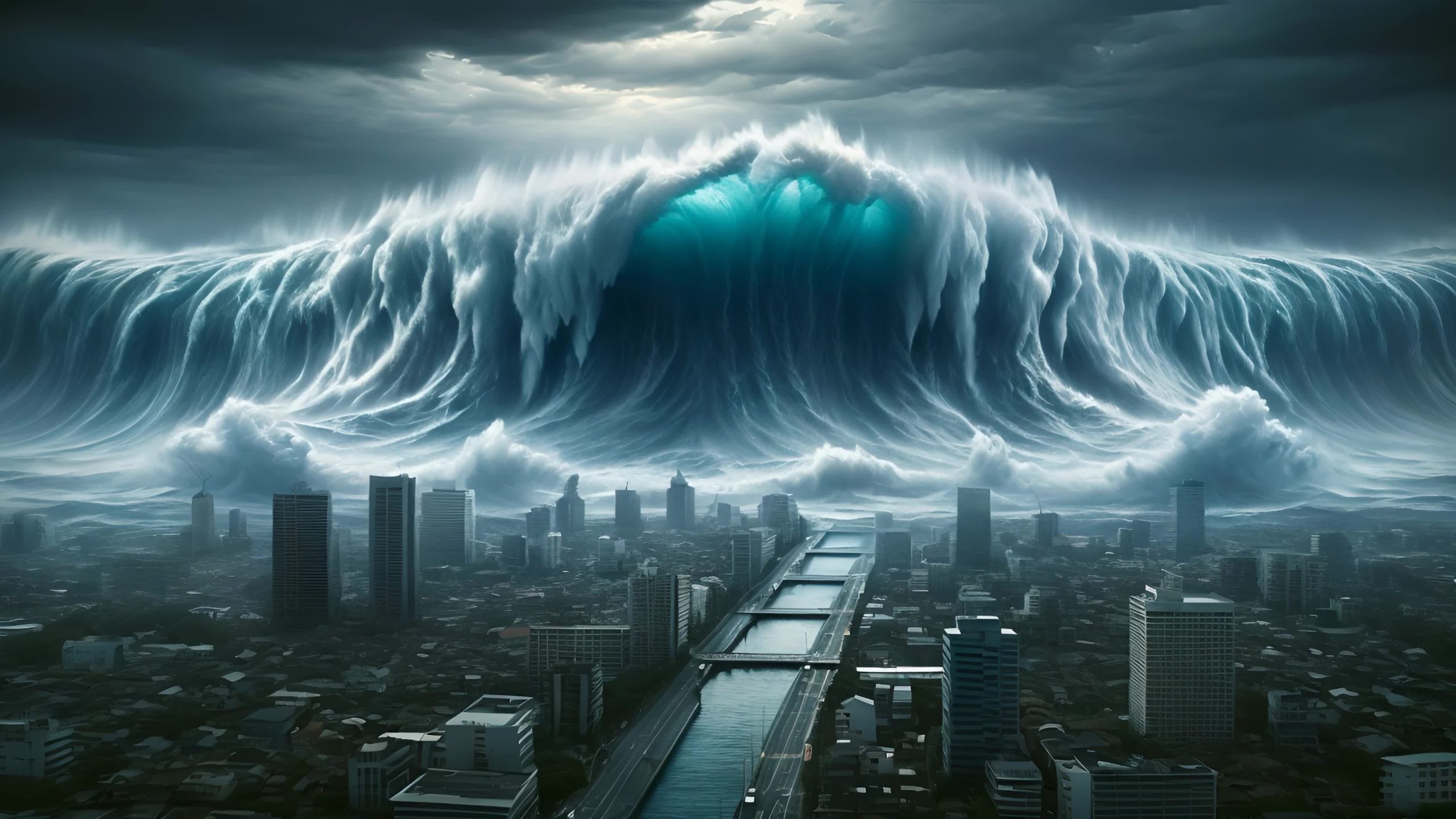 Tsunami Approaching the City