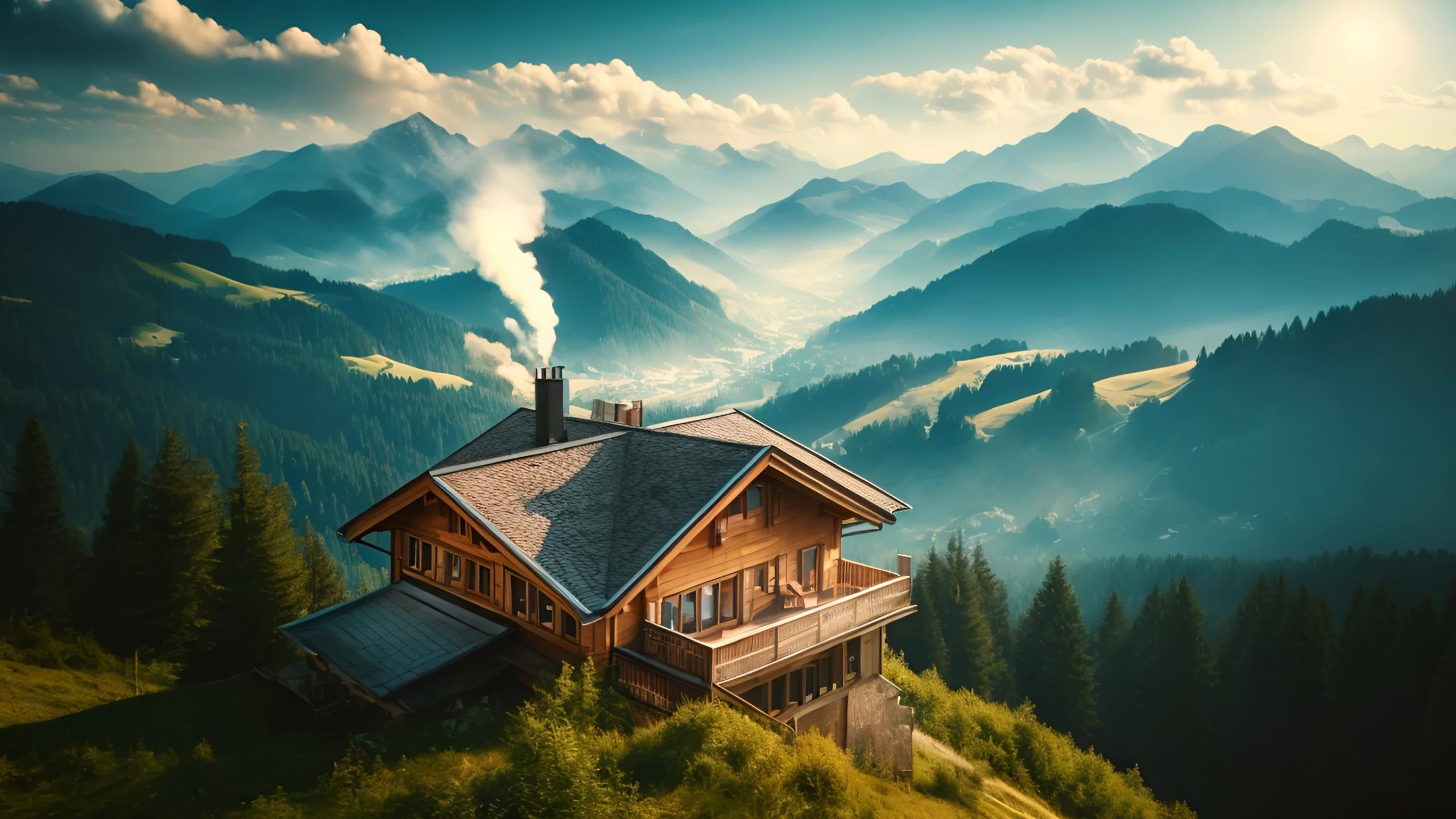 Wooden Mountain House with Scenic View