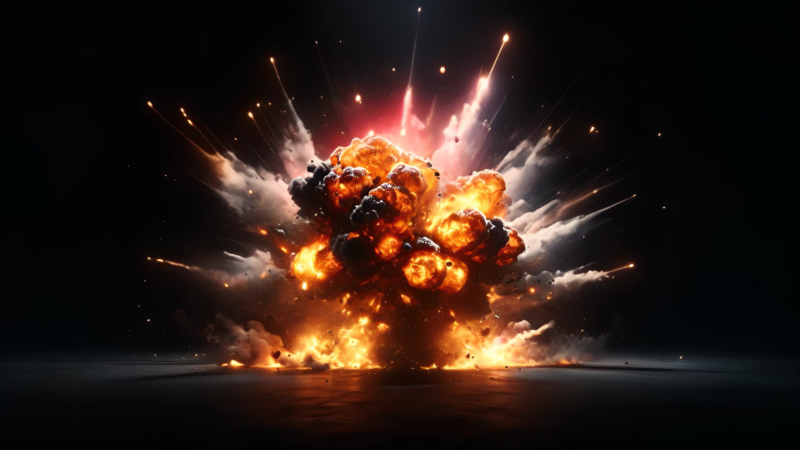 Explosion Against Black Background