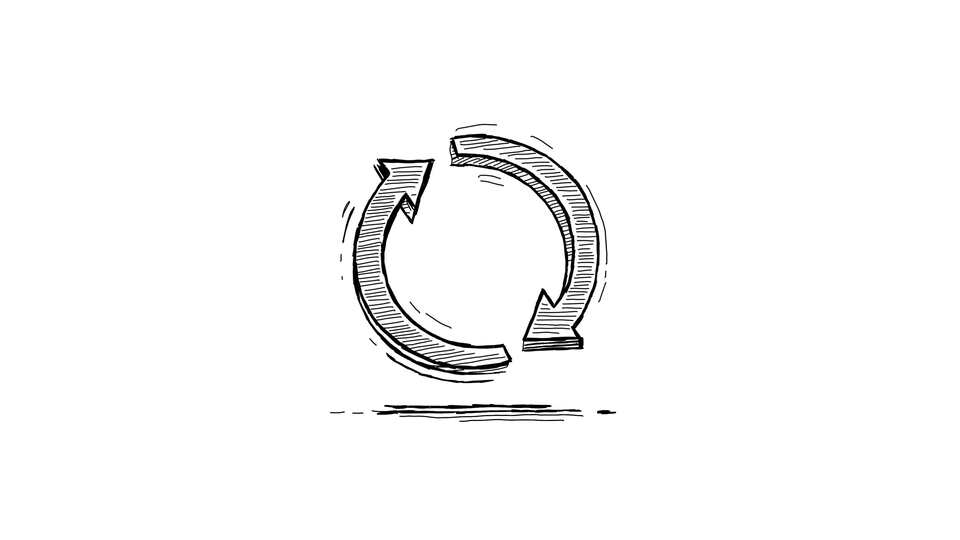 Hand-Drawn Sync Arrows Icon